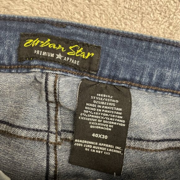 NEW Urban Star Men's 40x30 Light Blue Stretch Slim Fit Jeans - Picture 6 of 7